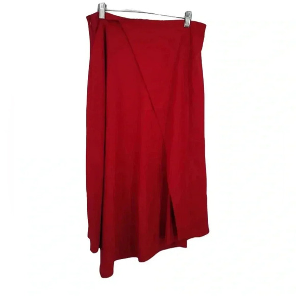 Vince NWT Women's Red Asymmetrical Drape Side Zip A Line Skirt Size 8